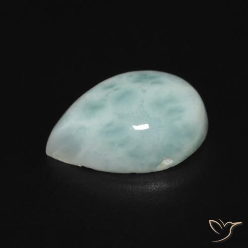 Larimar Blu verde naturale da 4.17 ct, Forma a pera, Opaco
