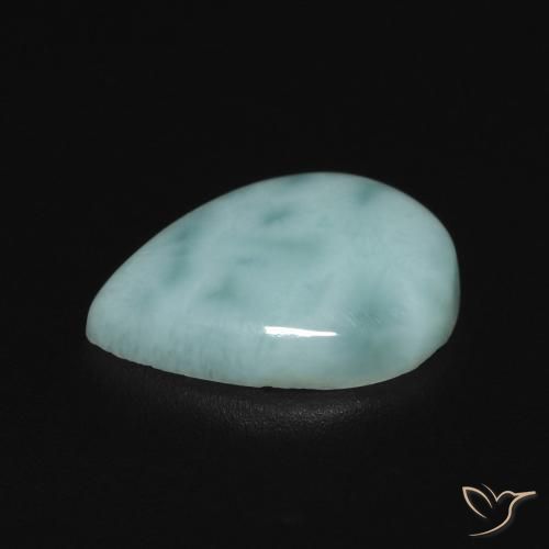 Larimar Blu verde naturale da 2.76 ct, Forma a pera, Opaco