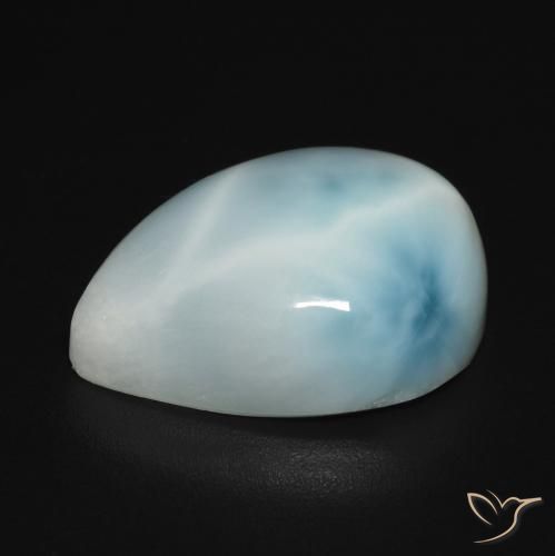 Larimar Blu verde naturale da 9.45 ct, Forma a pera, Opaco