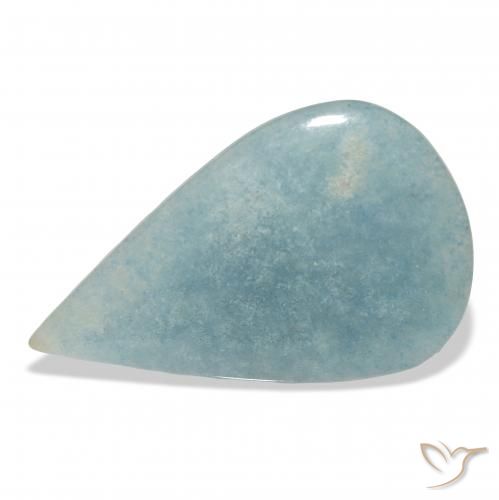 19.52ct Naturale Blu verdastro chiaro Lazulite, Forma a pera, Opaco