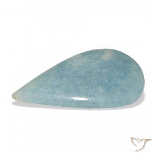 Lazulite Blu verdastro chiaro naturale da 19.52 ct, Forma a pera, Opaco