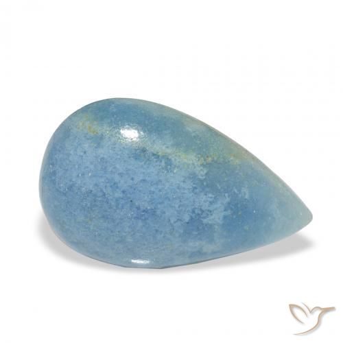 Lazulite Celeste naturale da 4.59 ct, Forma a pera, Opaco