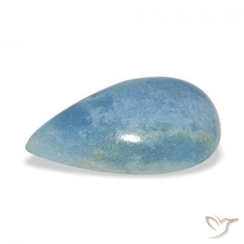 Lazulite Celeste naturale da 4.59 ct, Forma a pera, Opaco