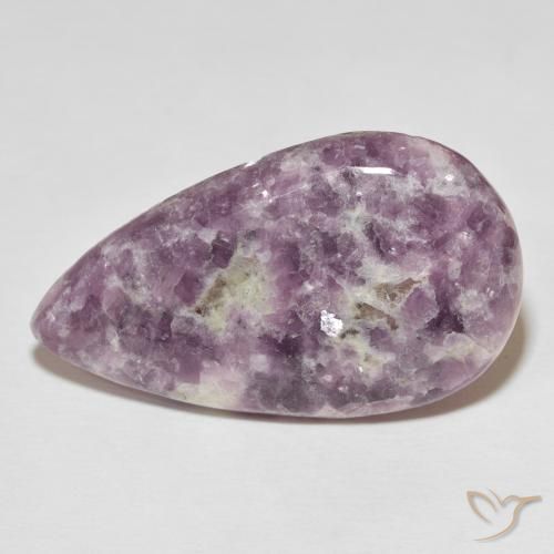 40.86ct Naturale Multicolore Lepidolite, Forma a pera, Opaco