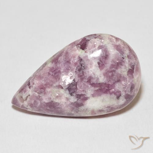 26.75ct Naturale Multicolore Lepidolite, Forma a pera, Opaco