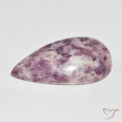 Lepidolite Multicolore naturale da 26.75 ct, Forma a pera, Opaco