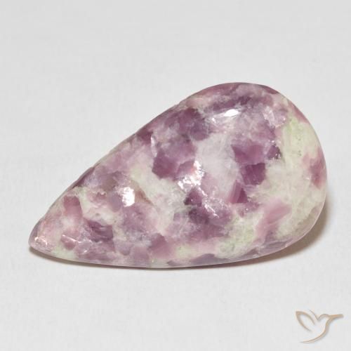 21.06ct Naturale Multicolore Lepidolite, Forma a pera, Opaco