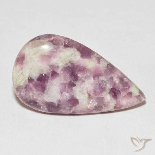 Lepidolite Multicolore naturale da 21.06 ct, Forma a pera, Opaco