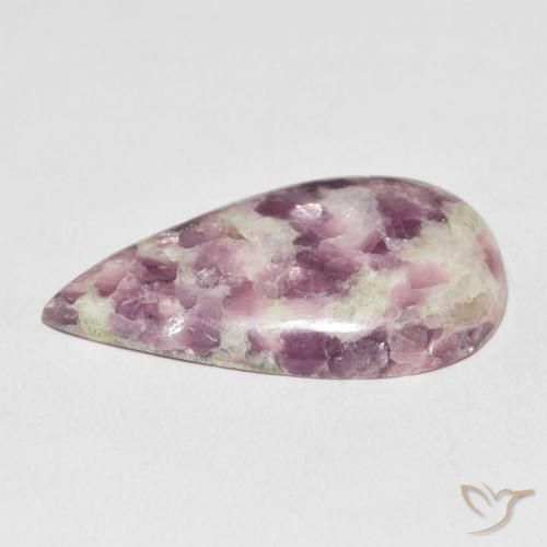 Lepidolite Multicolore naturale da 21.06 ct, Forma a pera, Opaco