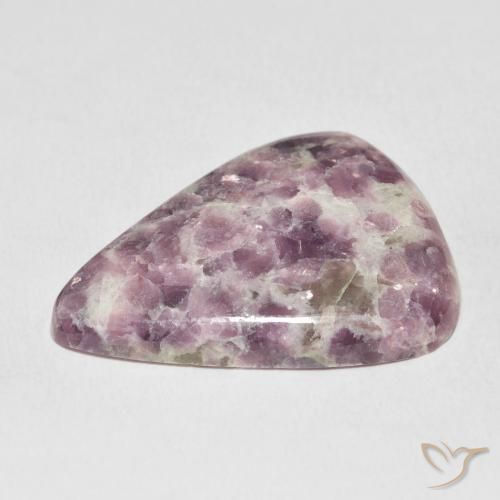 Lepidolite naturale multicolore da 33,84 ct, taglio a pera, opaco
