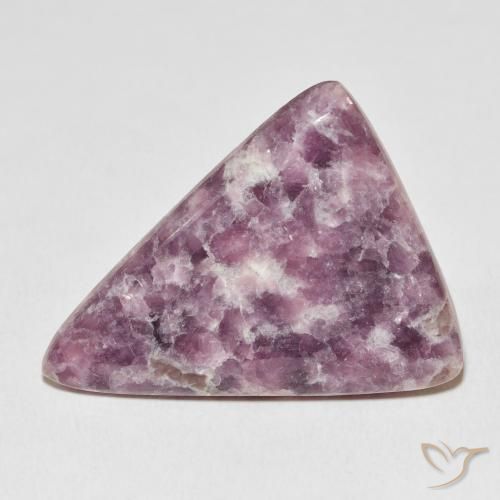 Lepidolite Multicolore naturale da 31.40 ct, Taglio trillion, Opaco