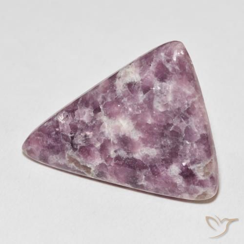 Lepidolite Multicolore naturale da 31.40 ct, Taglio trillion, Opaco