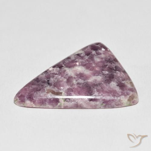 Lepidolite Multicolore naturale da 31.40 ct, Taglio trillion, Opaco