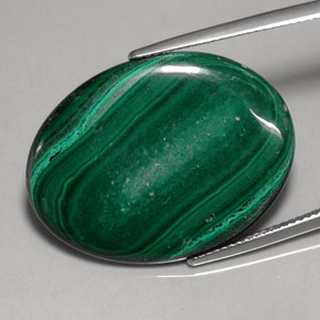 Malachite naturale verde da 25,86 ct, taglio ovale, opaco