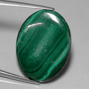 Malachite naturale verde da 25,86 ct, taglio ovale, opaco
