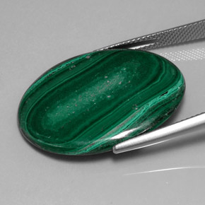 Malachite naturale verde da 25,86 ct, taglio ovale, opaco