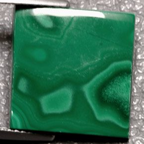 Malachite naturale verde da 11,01 ct, baguette, opaco
