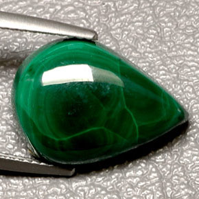 Malachite naturale verde da 11,44 ct, taglio a pera, opaco