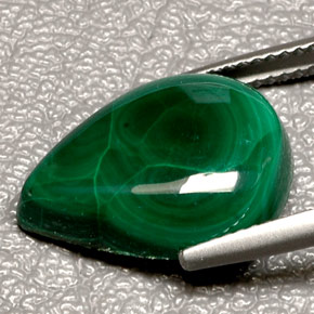 Malachite naturale verde da 11,44 ct, taglio a pera, opaco
