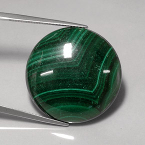 Malachite naturale verde da 41,41 ct, taglio rotondo, opaco