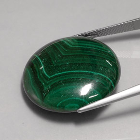 Malachite naturale verde da 41,41 ct, taglio rotondo, opaco