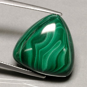 Malachite Verde multicolore naturale da 34.17 ct, Taglio trillion, Opaco