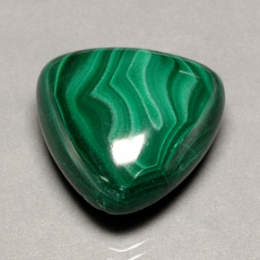 Malachite Verde multicolore naturale da 34.17 ct, Taglio trillion, Opaco