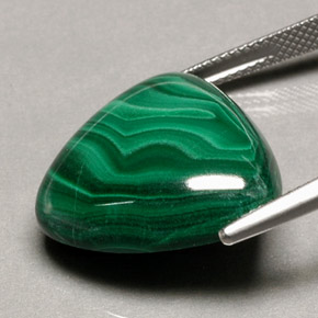 Malachite Verde multicolore naturale da 34.17 ct, Taglio trillion, Opaco