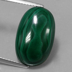 Malachite naturale verde da 13,10 ct, taglio ovale, opaco