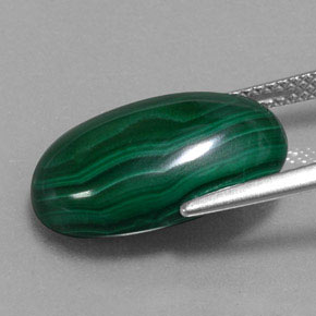 Malachite naturale verde da 13,10 ct, taglio ovale, opaco
