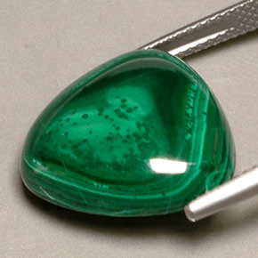 Malachite naturale verde da 22,53 ct, trillion, opaco