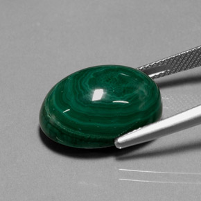 Malachite naturale verde da 22,99 ct, taglio ovale, opaco