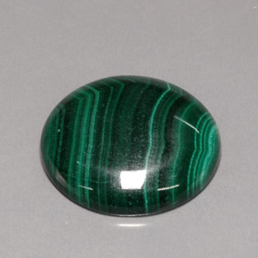 Malachite naturale verde da 42,90 ct, taglio rotondo, opaco