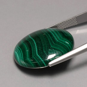 Malachite naturale verde da 42,90 ct, taglio rotondo, opaco