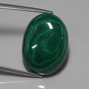 Malachite naturale verde da 29,59 ct, taglio ovale, opaco