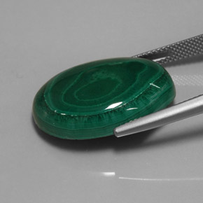 Malachite naturale verde da 29,59 ct, taglio ovale, opaco
