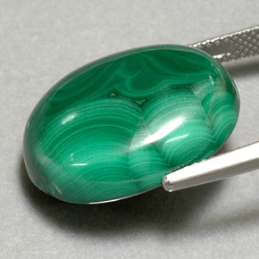 Malachite naturale verde da 29,39 ct, taglio ovale, opaco