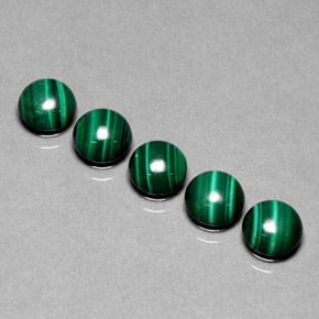 Malachite naturale verde da  ct, taglio rotondo, opaco
