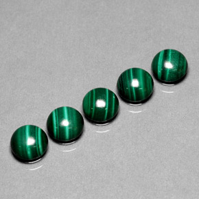 Malachite naturale verde da  ct, taglio rotondo, opaco