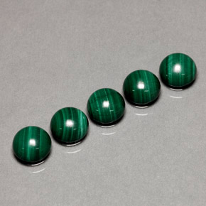 Malachite naturale verde da  ct, taglio rotondo, opaco