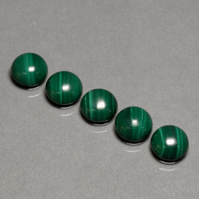 Malachite naturale verde da  ct, taglio rotondo, opaco