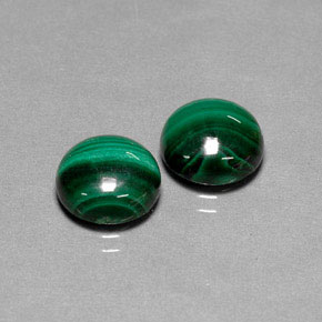 Malachite naturale verde da  ct, taglio rotondo, opaco
