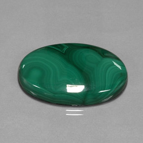 Malachite naturale verde da 55,31 ct, taglio ovale, opaco