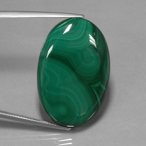 Malachite naturale verde da 55,31 ct, taglio ovale, opaco