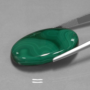 Malachite naturale verde da 55,31 ct, taglio ovale, opaco