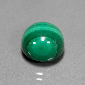 Malachite naturale verde da 7,38 ct, taglio rotondo, opaco
