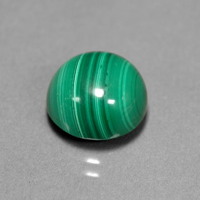 Malachite naturale verde da 6,23 ct, taglio rotondo, opaco