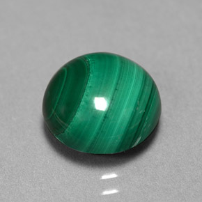 Malachite naturale verde da 5,23 ct, taglio rotondo, opaco