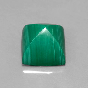 Malachite naturale verde da 4,50 ct, quadrato, opaco
