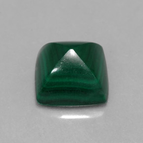 Malachite naturale verde da 2,50 ct, quadrato, opaco